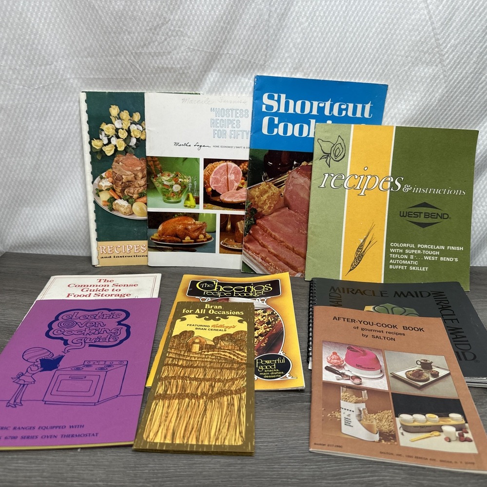 Lot of 7 Vintage Cookbooklets Retro Recipes Cooking Guides Kitchenalia vintage‎